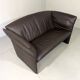 Christophe Giraud brown leather sofa Indy, Jori Belgium 1990’s