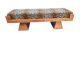 Bench with Pyramid Legs and Animalier Fabric from Artigianato Italiano, 2000s