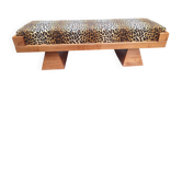 Bench with Pyramid Legs and Animalier Fabric from Artigianato Italiano, 2000s