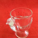 Set of 3 transparent glass hens Arcopal 70s