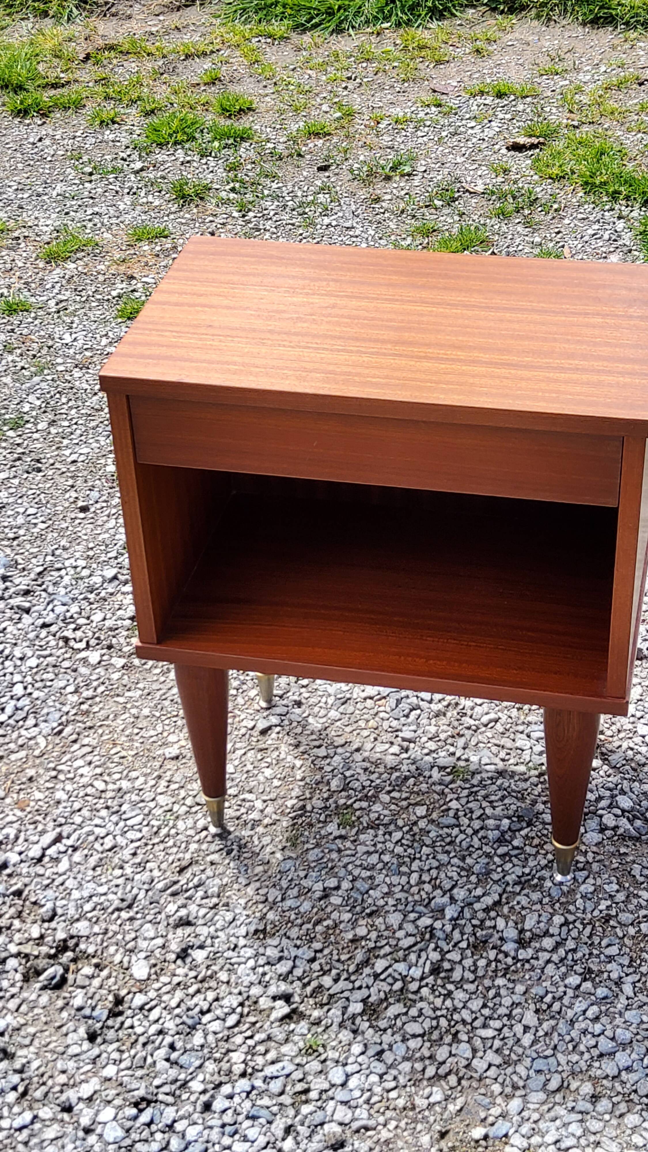 Pair of vintage bedside tables from the 60s in Scandinavian style