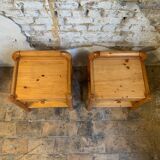 Pair of solid pine nightstands, Circa 1980s