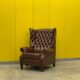 Brown leather Handmade Chesterfield Recliner Armchair