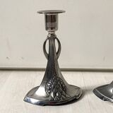 Pair of Art Nouveau candlesticks in silver metal WMF N°325