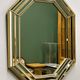 Large octagonal Deknudt wall mirror in layered mirrored glass and gold accents