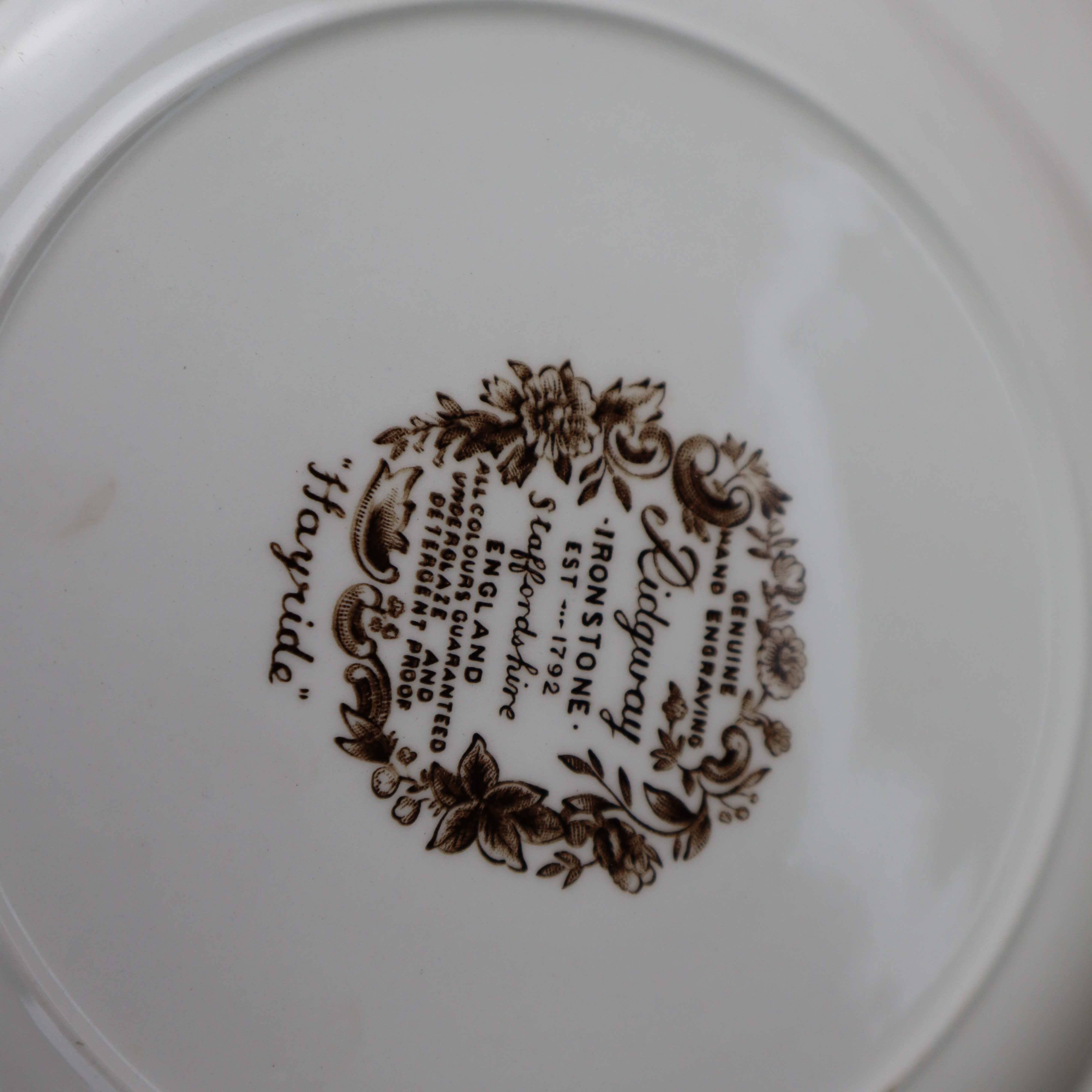 Set of 8 Vintage English Staffordshire 'HAYRIDE' Dinner Plates