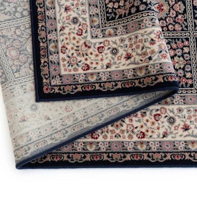Black floral AKKA oriental rug - Wool