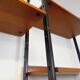 Vintage Italian double modular shelf bookcase in teak and metal