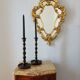 Pair of Barley Twist candlesticks in oak – English style, circa 1950