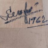 Rare oil painting Giuseppe Serafini view of the Arno Montelupo Fiorentino 1962