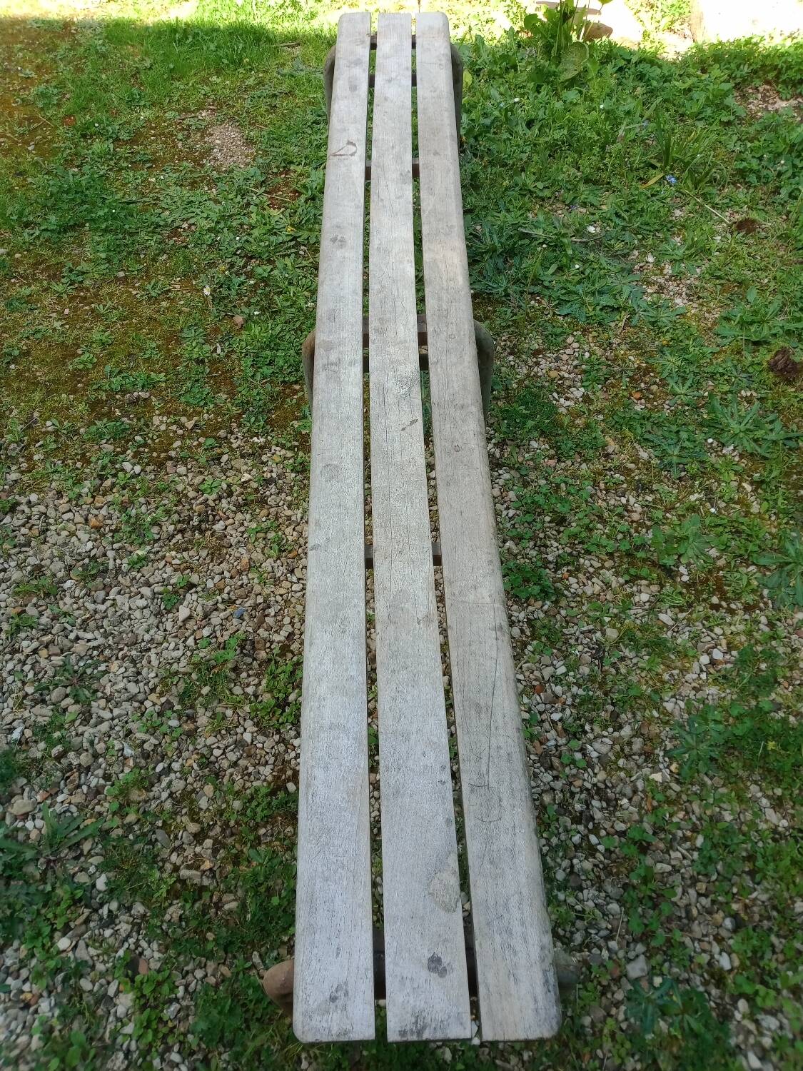 School bench from the 1950s, length 210 cm