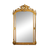 Large wooden and gilded stucco mirror with parecloses - 19th century