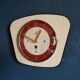 Vintage formica clock silent wall clock "Jaz pale yellow"
