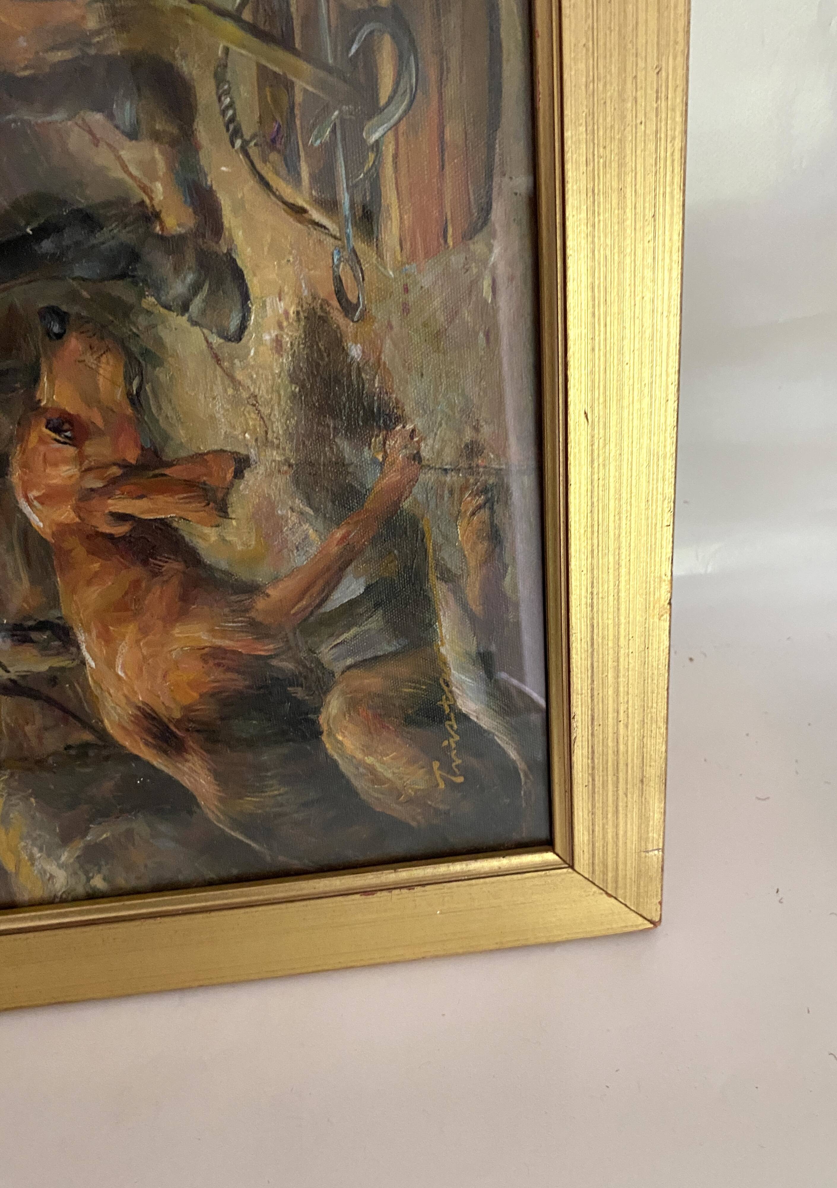 Oil on canvas under glass