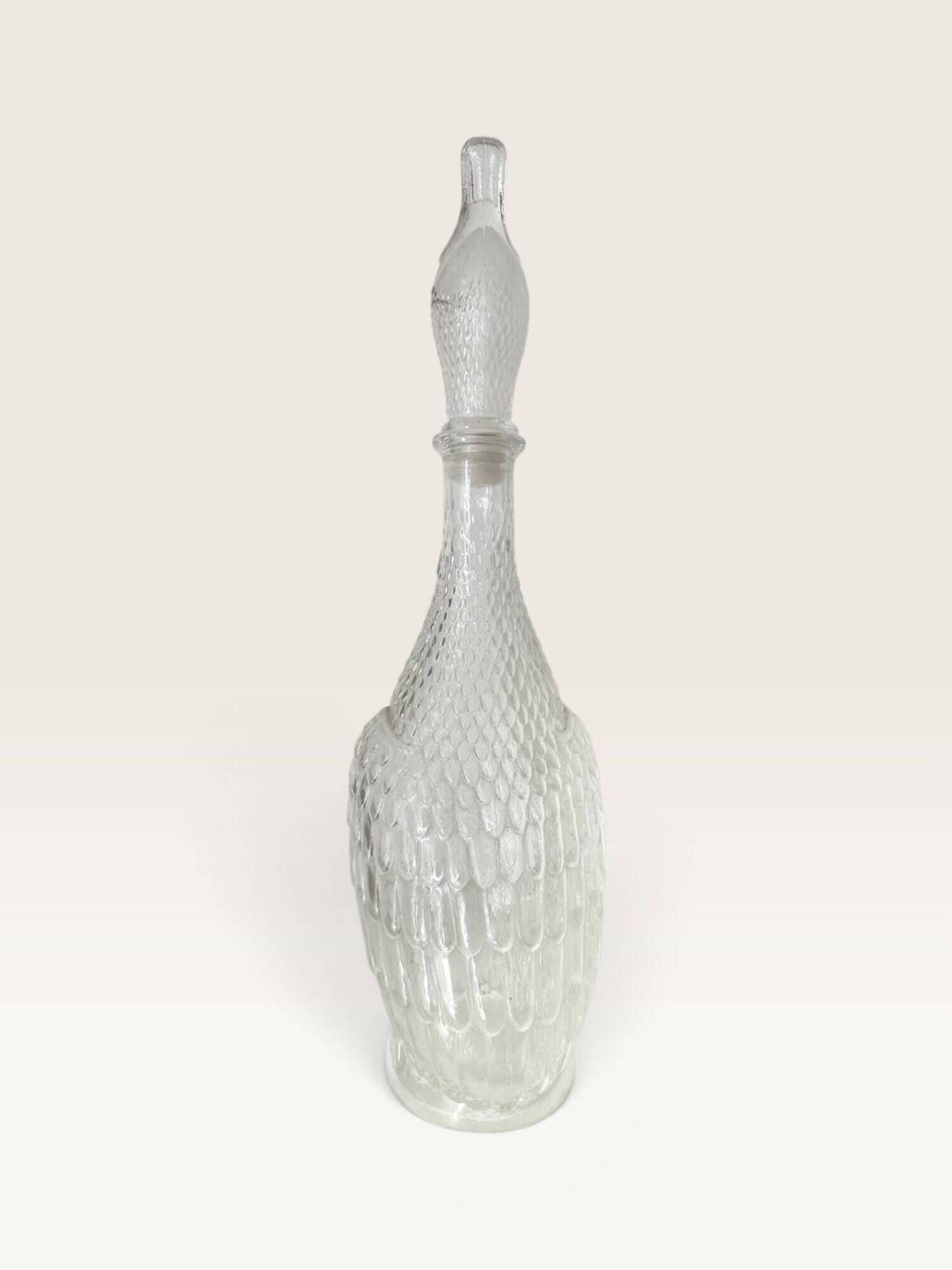 Moulded glass duck carafe