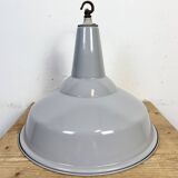 Large Industrial British Grey Enamel Pendant Lamp from Benjamin, 1960s