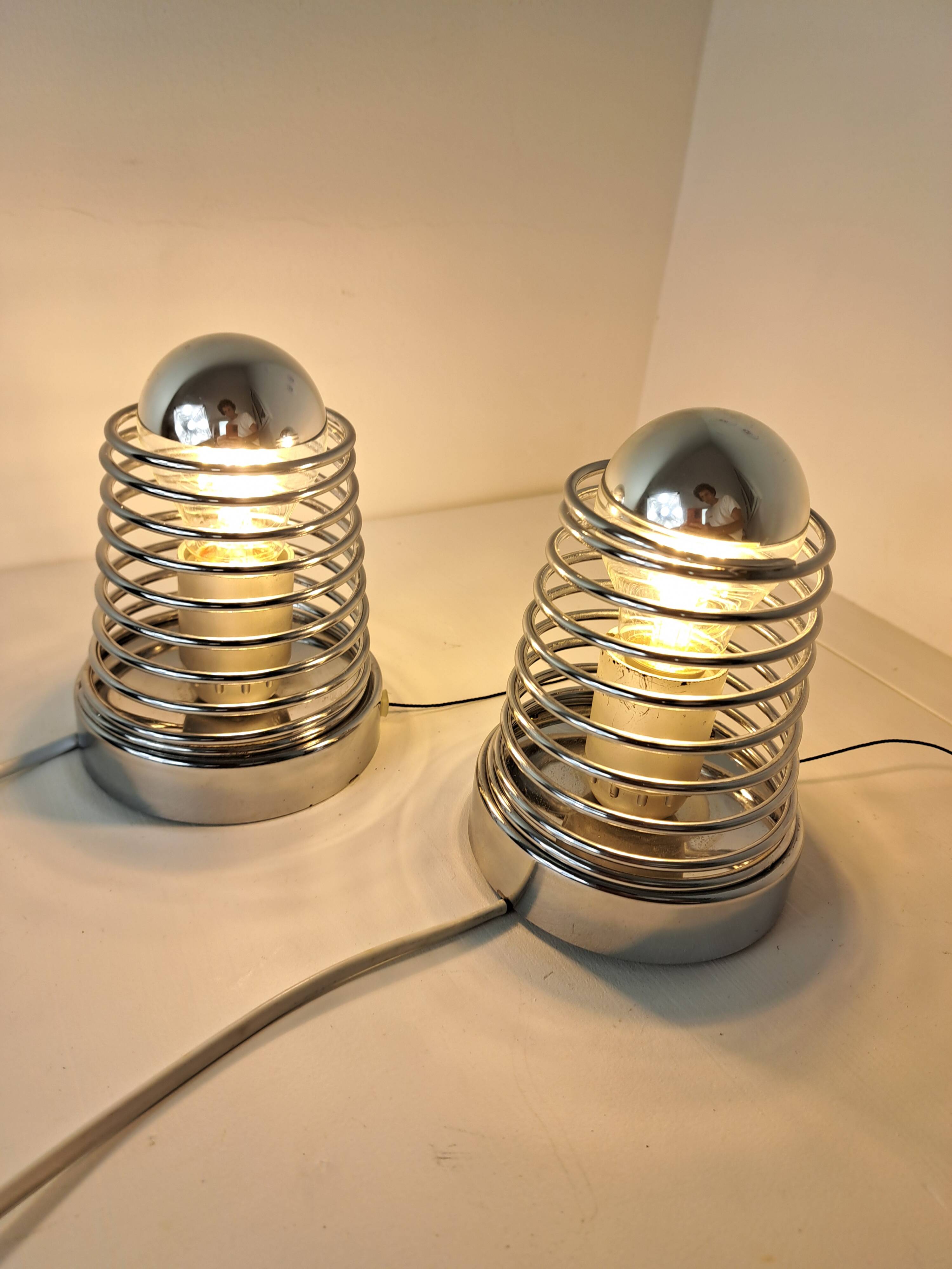 Pair of vintage spring wall lights