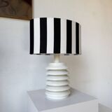 White lacquered metal table lamp from the 60s