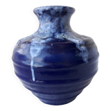 Vase bleu en grès