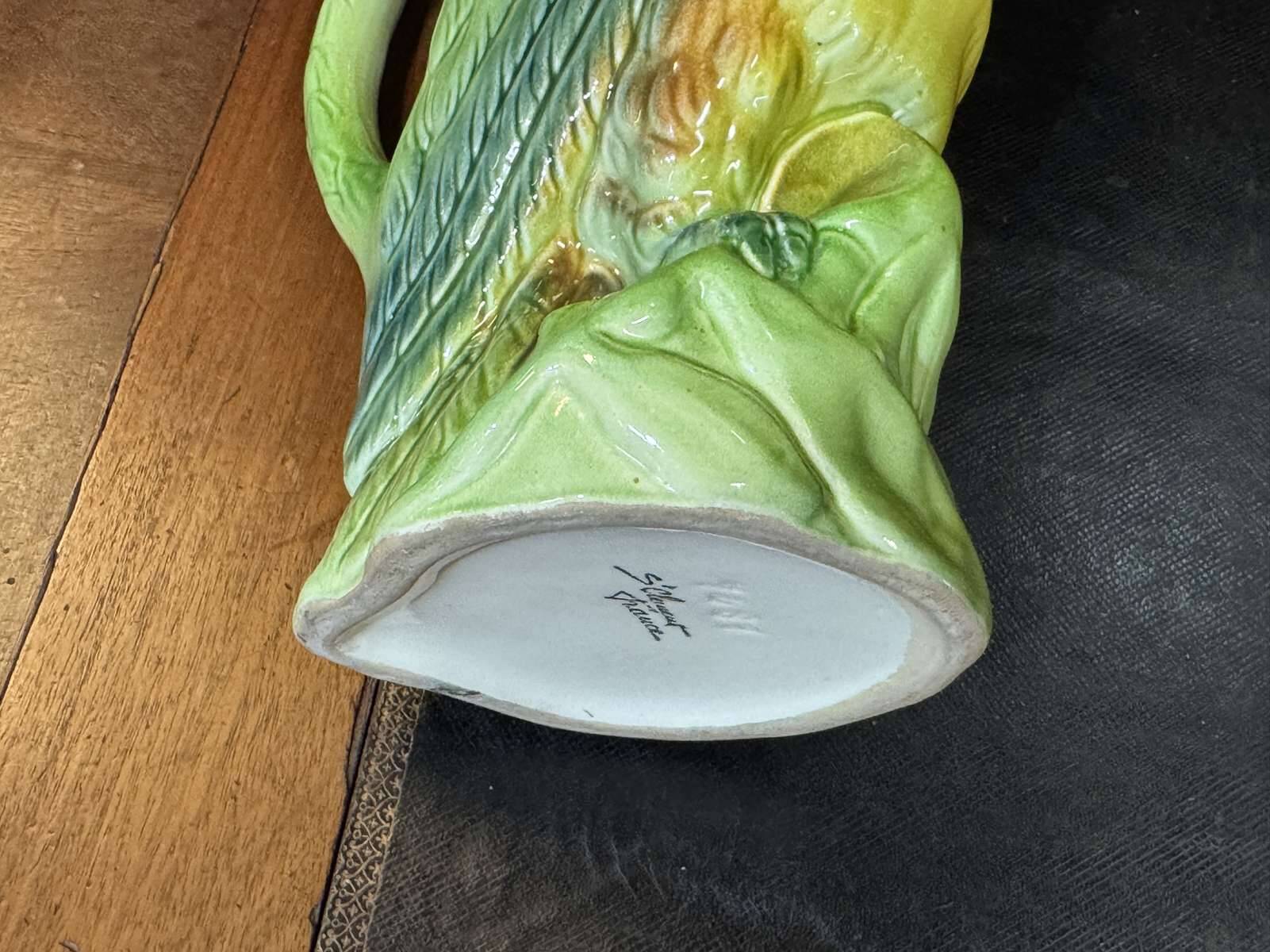 St Clément earthenware jug, parrot from the 1950s.