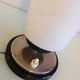 Tube bedside lamp with bi-material/vintage glass lampshade, 60/70s