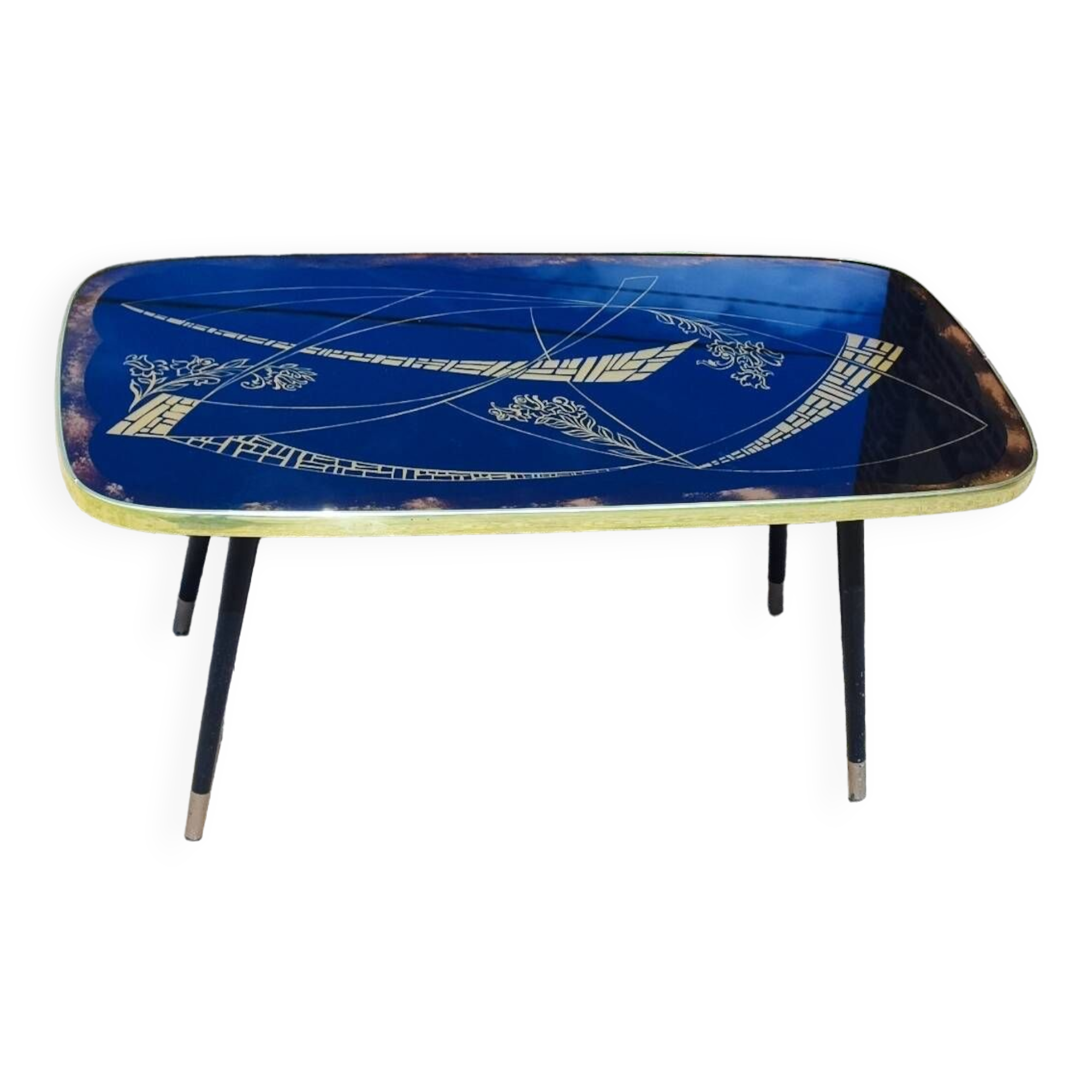 Vintage coffee table with compass legs