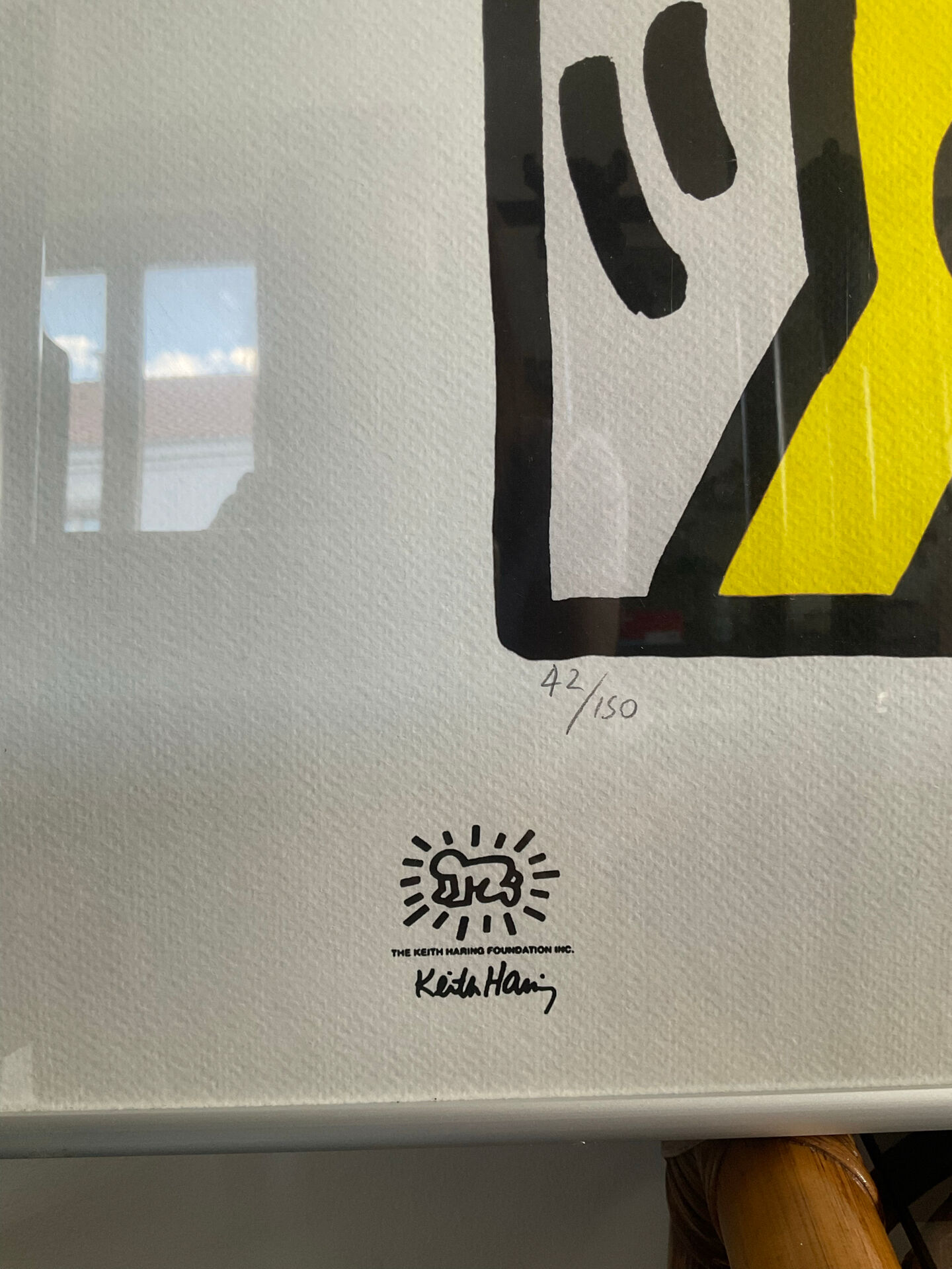 Numbered keith haring silkscreen with certificate.