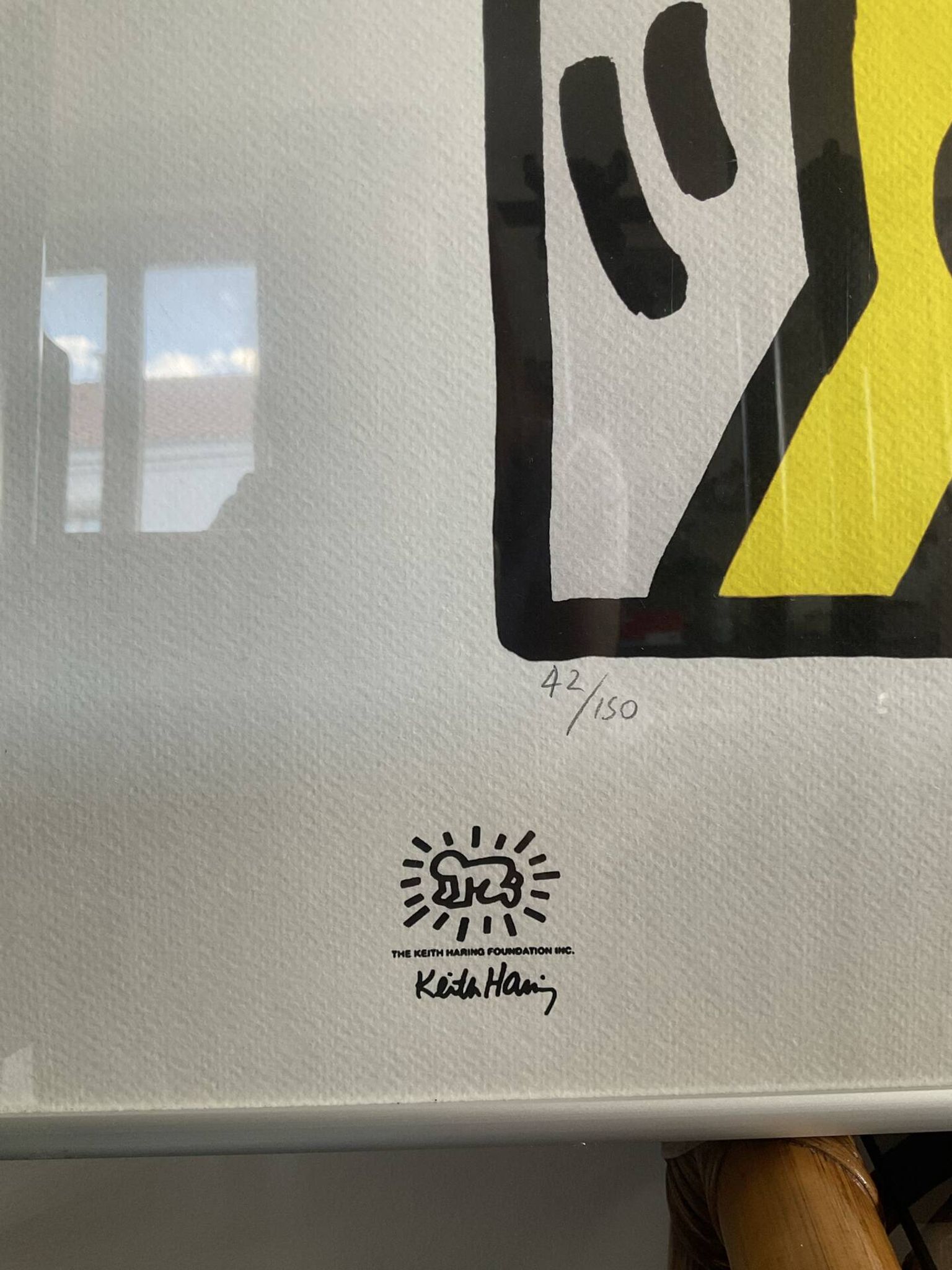 Numbered keith haring silkscreen with certificate.