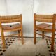 Pair of straw and elm chairs