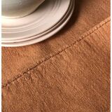 Antique Harvest Tablecloth in Pure Hemp, Tinted in Terracotta
