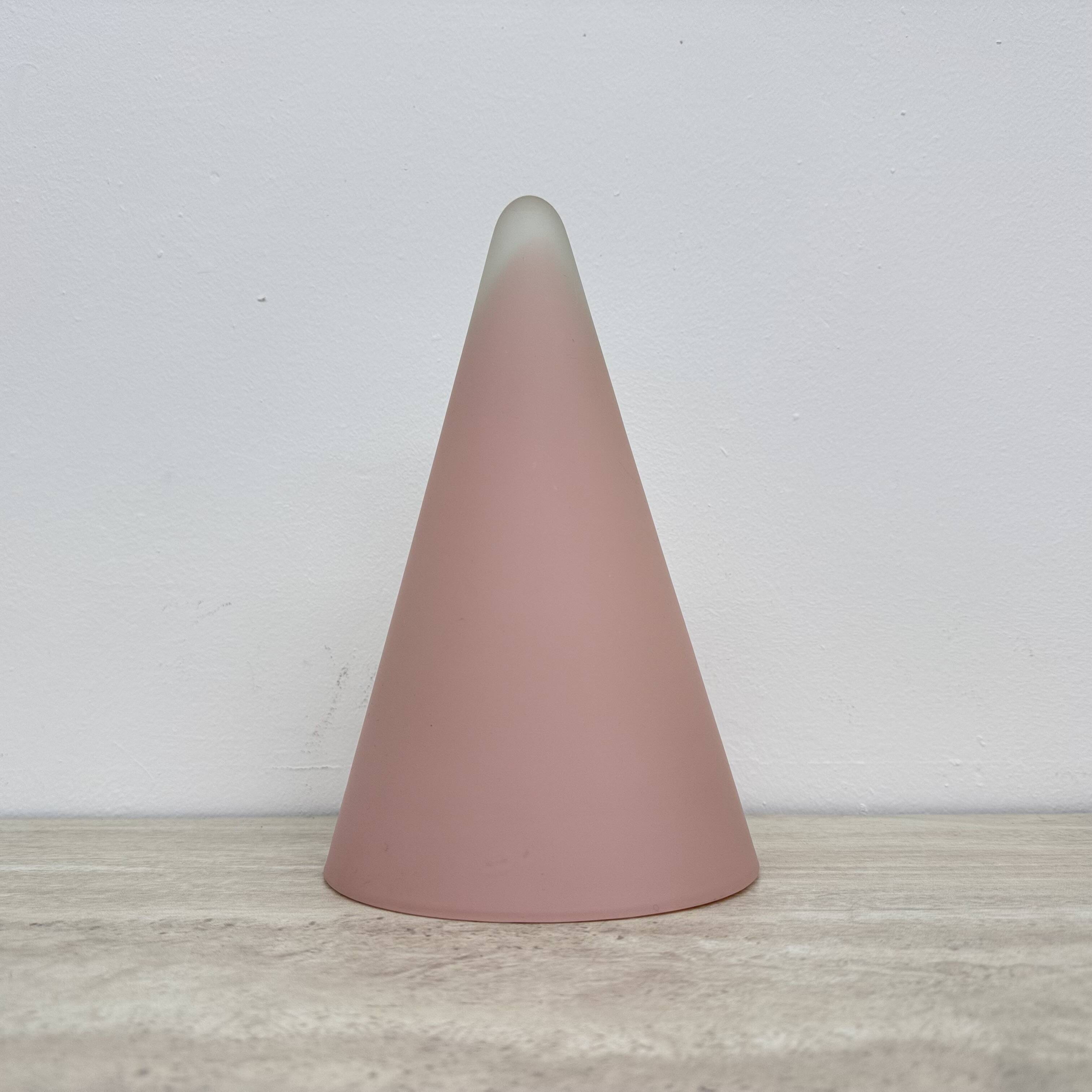 Matte Pink glass SCE Teepee table lamp , 1970’s , France