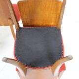 Set of four restored dining chairs model H-214 designed by Jindřich Halabala, 1950's.