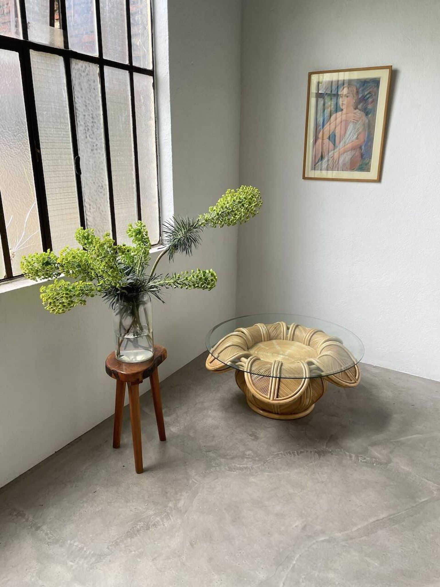 Vivai del sud “flower” rattan coffee table