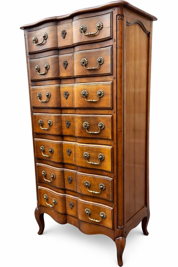 Meuble Chiffonnier Semainier Louis XV de forme arbalète