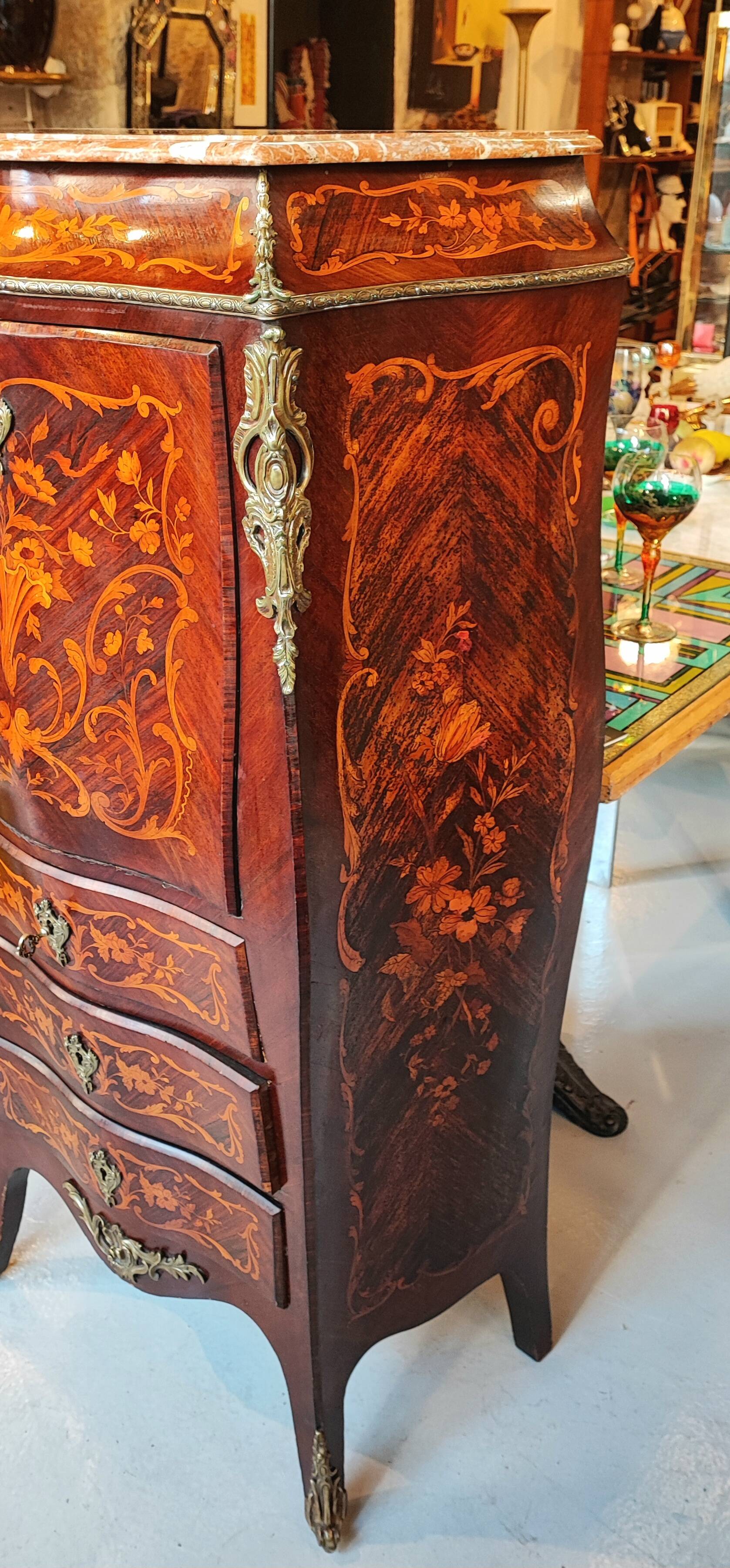 Secretary Louis XV marquetry