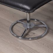 VINTAGE 1970S ARMCHAIR WITH FOOTREST IN METAL AND LEATHER, ITALIAN DESIGN