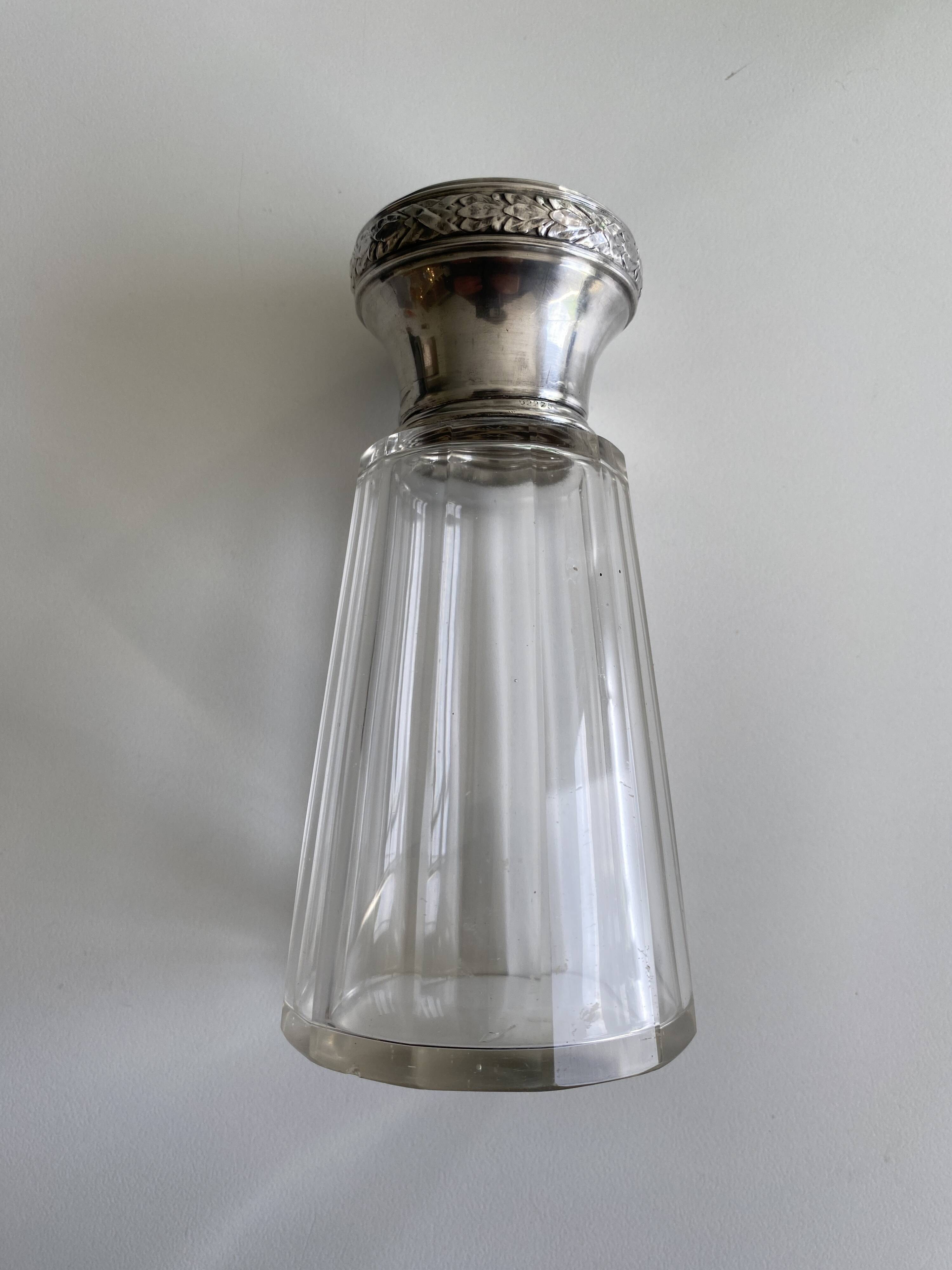 Antique crystal and silver sugar shaker