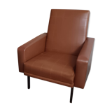 Fauteuil en skaï marron
