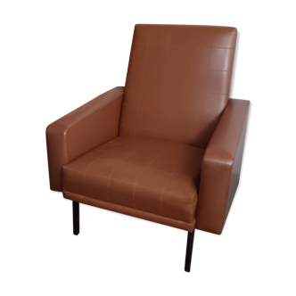Brown skai armchair