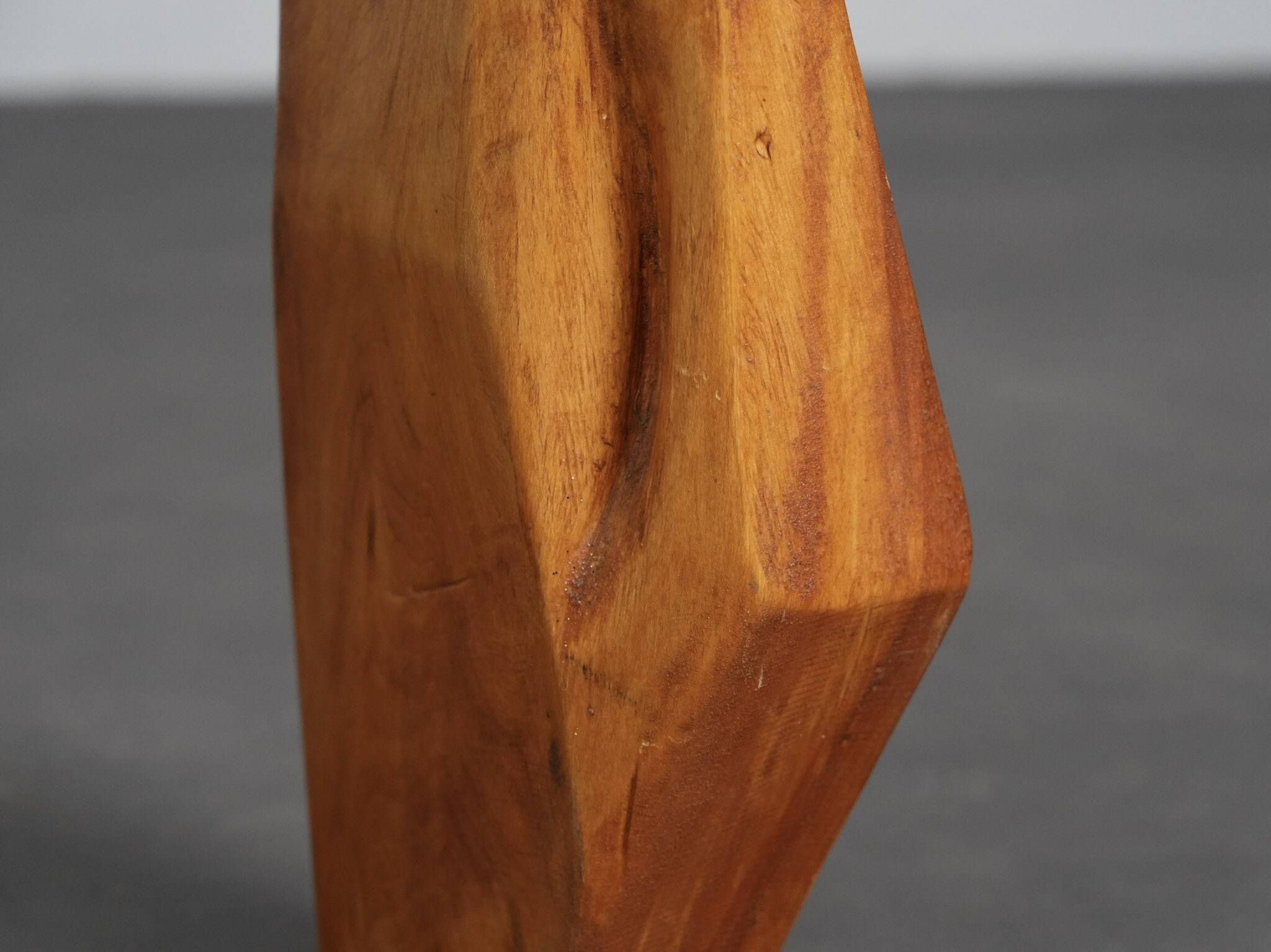 Carved wood sculpture group “Family” by Roland Lavianne, France, 1970s