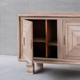 French wooden geometric mid-century sideboard