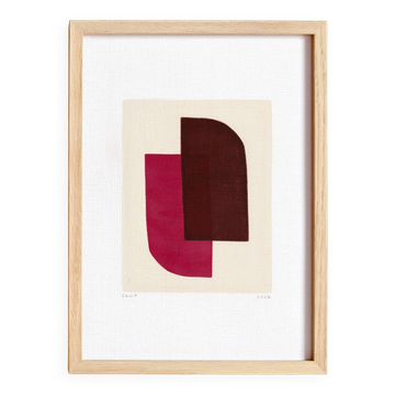 Peinture abstraite sur papier illustration signée Eawy