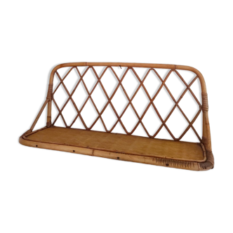 Vintage rattan wall shelf