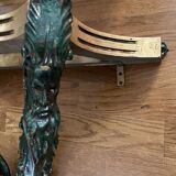 Console en bois sculpté et marbre gris