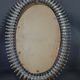 Vintage oval sun mirror 50s, silver metal 76x55 cm SB
