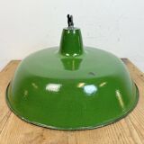 Industrial Green Enamel Factory Pendant Lamp, 1960s