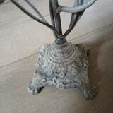 Antique chandelier in cast iron/metal and porcelain