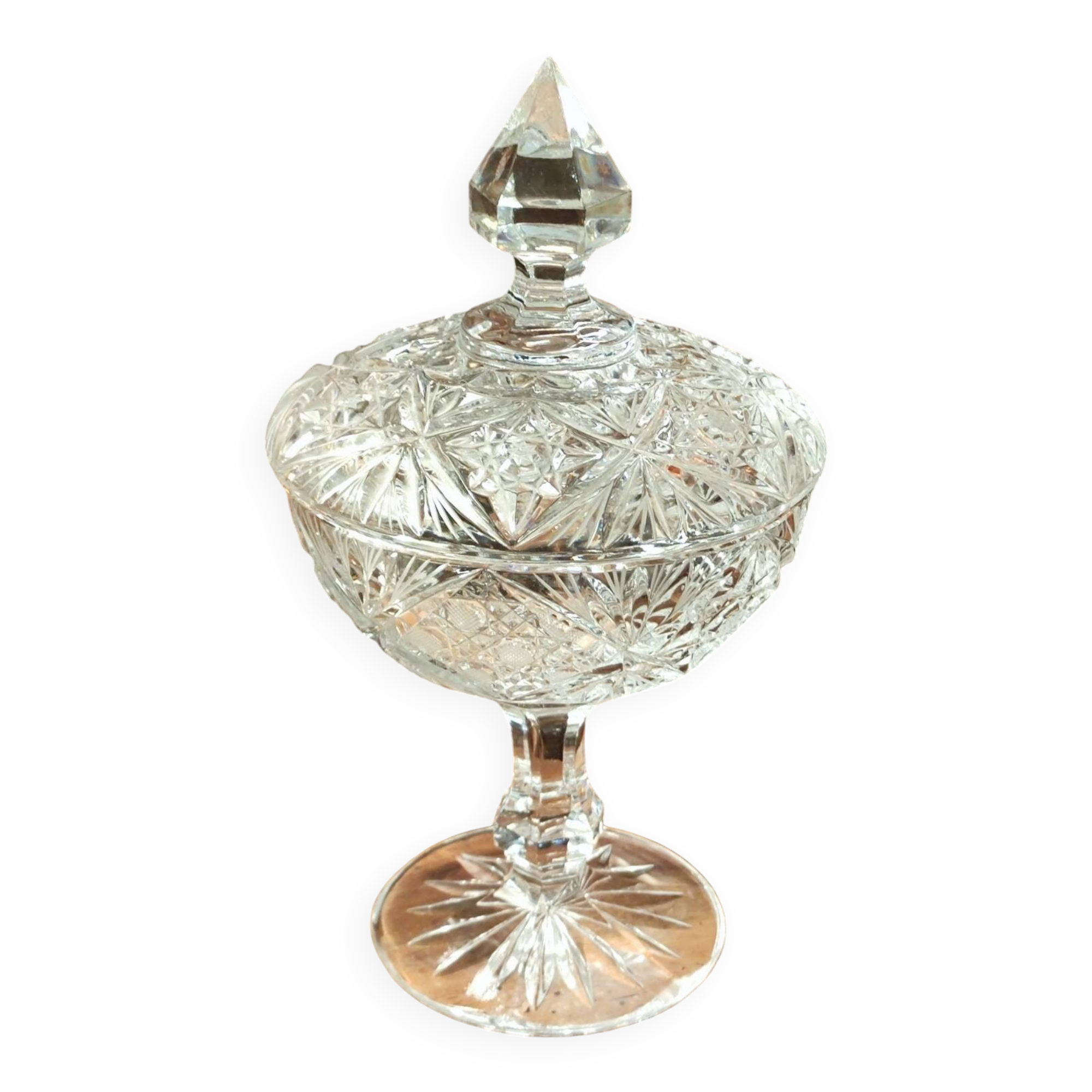Antique cut crystal candy/sugar bowl