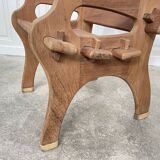 Paire de fauteuils brutalistes en teck
