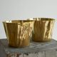 Pair of Kasper Mobach vases in pottery with golden glaze from the 1990s.